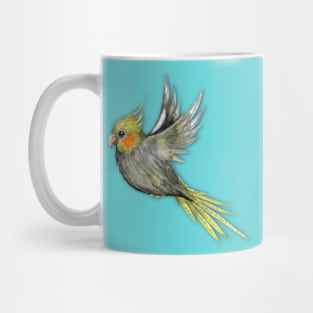 Flying cockatiel watercolor Mug